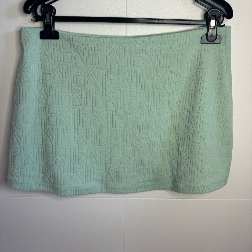 Kith Mint Green Terry Cloth logo Mini Skirt size L